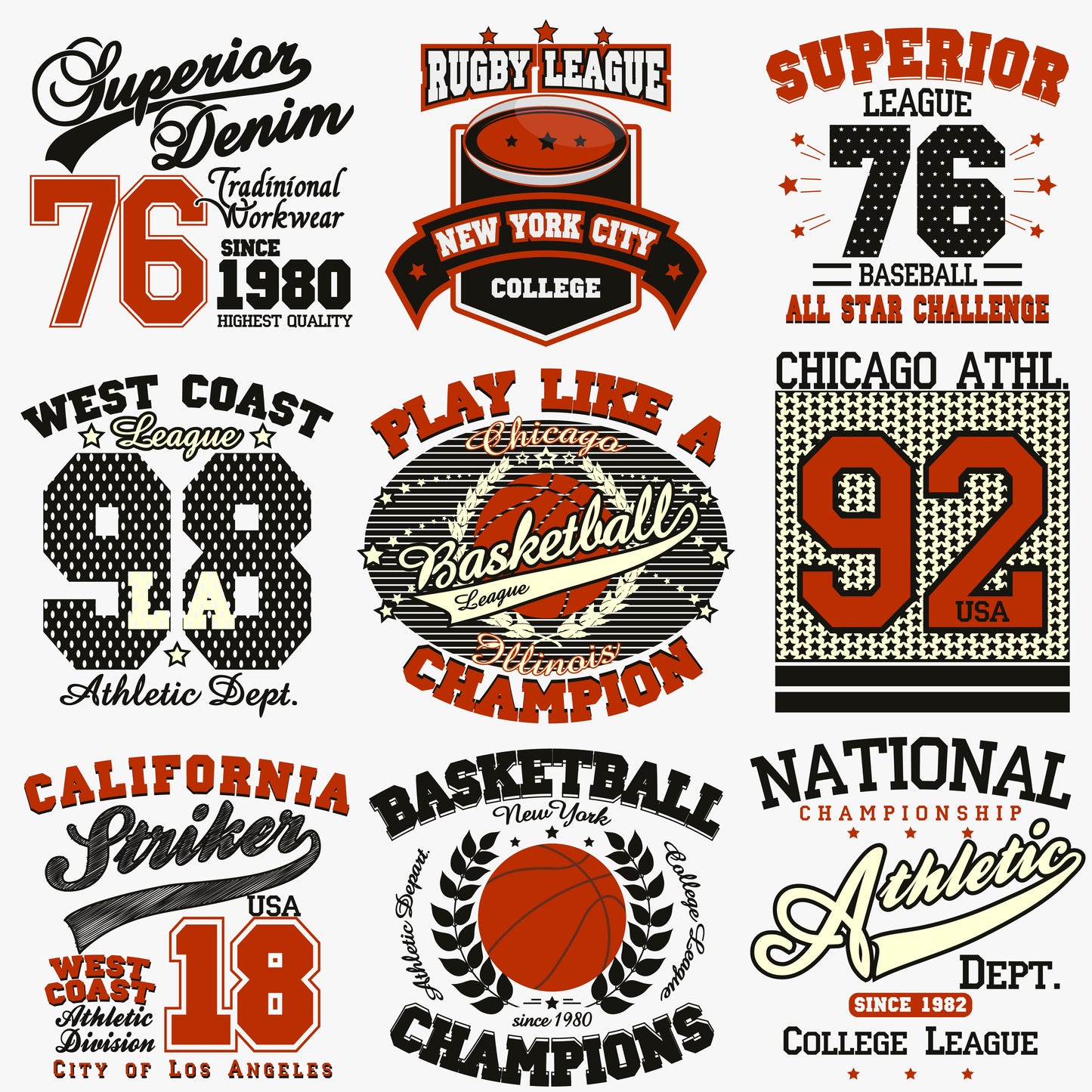 Retro Vintage T-Shirt Designs – 1739 JPG Collection