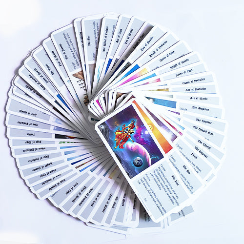 प्राचीन भारतीय टैरोट कार्ड्स Ancient Indian Tarot Cards, Mini Kit, 78 Original cards, Meaning written on it, Beginners to Professional Readers, Indian God, Delicate Soft Corner Paper, 15 x 6 cm