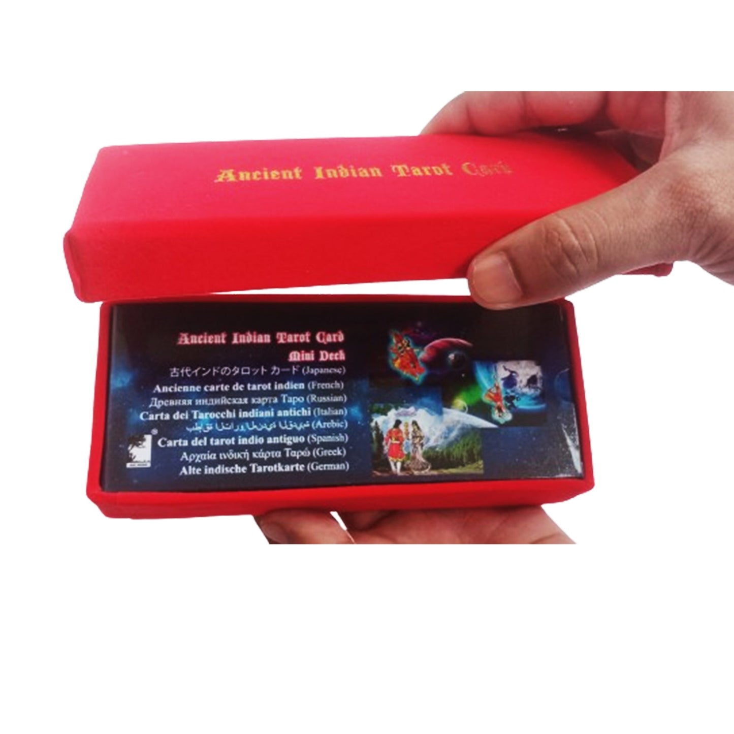 प्राचीन भारतीय टैरोट कार्ड्स Ancient Indian Tarot Cards, Mini Kit, 78 Original cards, Meaning written on it, Beginners to Professional Readers, Indian God, Delicate Soft Corner Paper, 15 x 6 cm