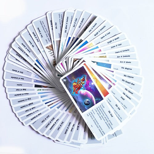 Ancient Indian Tarot Card Deck & 400-Page English Guide Book Combo – 78 Original Cards, Beginners’ Tarot Course, Made in India