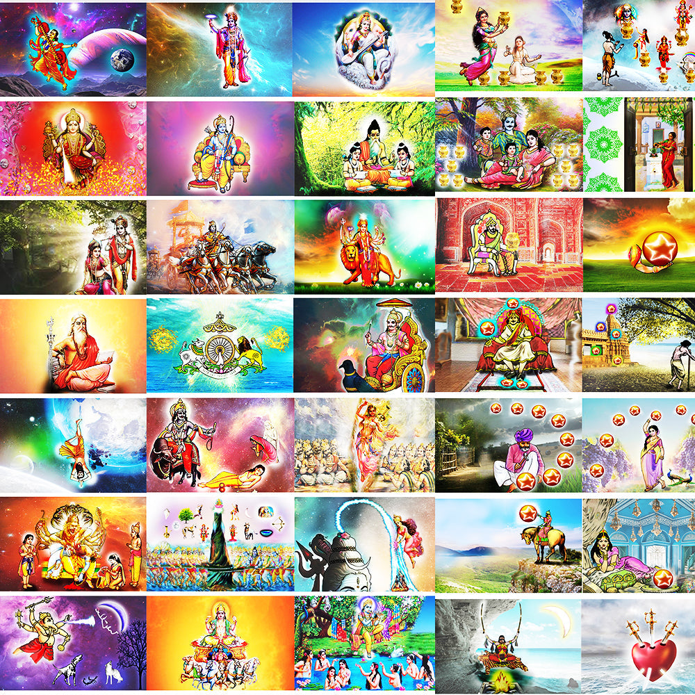 प्राचीन भारतीय टैरोट कार्ड्स Ancient Indian Tarot Cards, Mini Kit, 78 Original cards, Meaning written on it, Beginners to Professional Readers, Indian God, Delicate Soft Corner Paper, 15 x 6 cm
