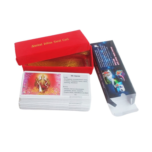 प्राचीन भारतीय टैरोट कार्ड्स Ancient Indian Tarot Cards, Mini Kit, 78 Original cards, Meaning written on it, Beginners to Professional Readers, Indian God, Delicate Soft Corner Paper, 15 x 6 cm